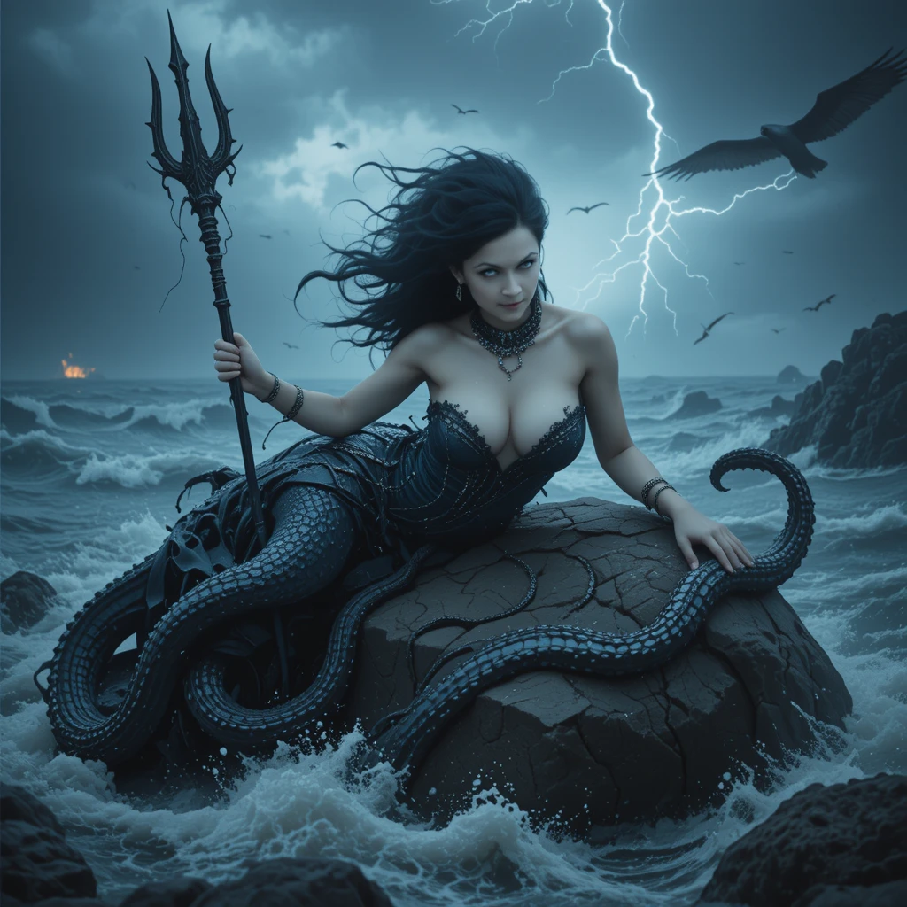 暴風海中擁有章魚尾的黑暗海后