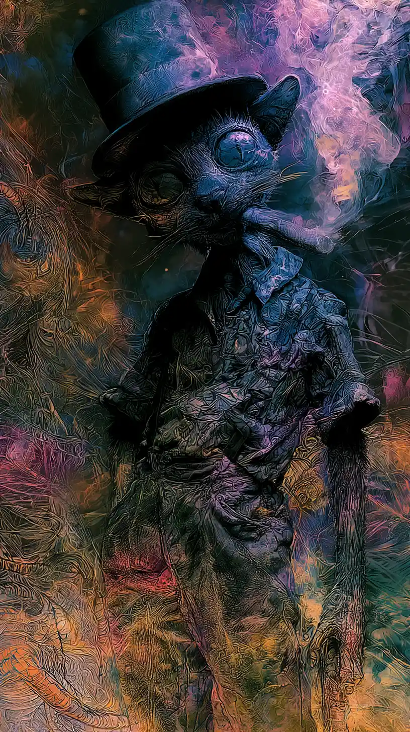Homme défiant face à des menaces invisibles dans une ambiance sombre