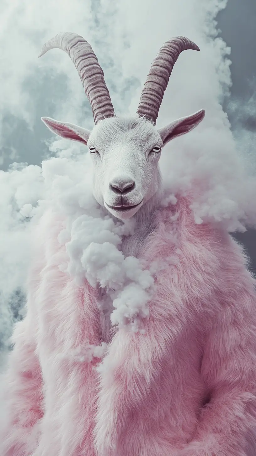 Mink coat beside a goat suggesting a link to meat