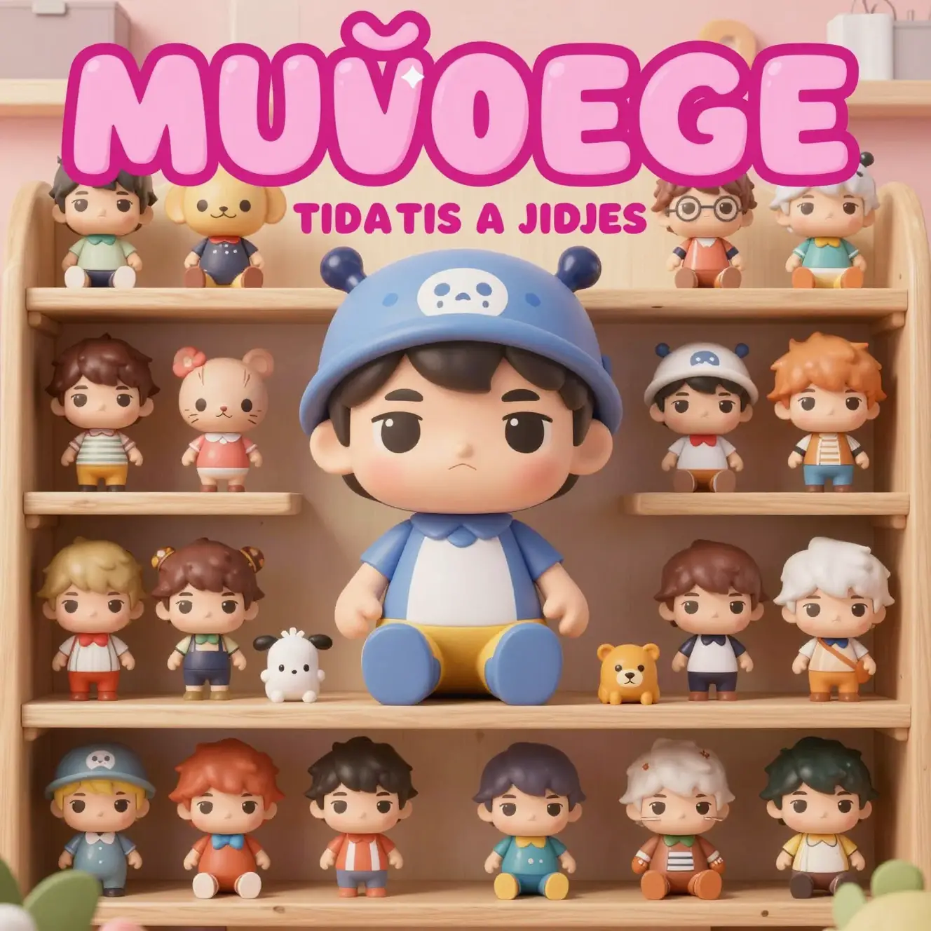 Affiche colorée de devanture de boutique de jouets d’anime pour collectionneurs adultes