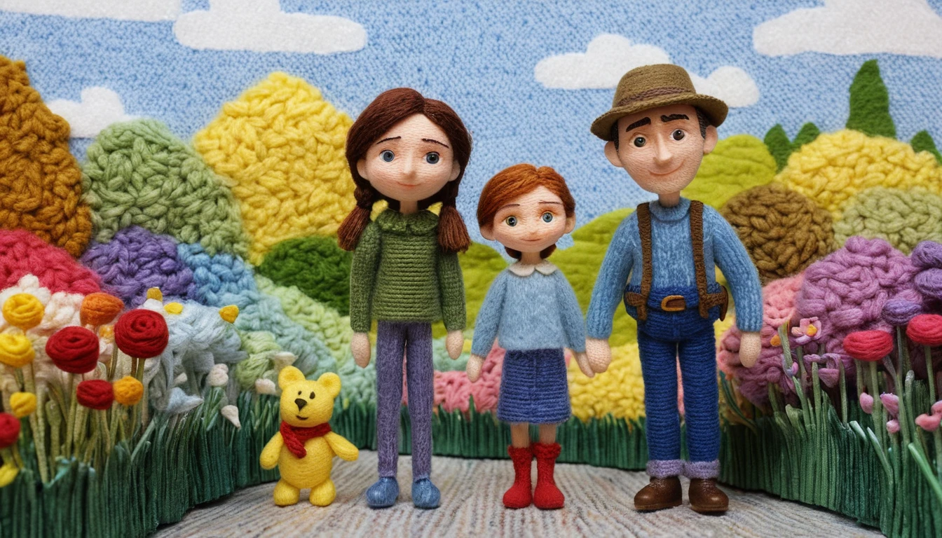 Mãe e filho em uma cena de amor em família em estilo infantil de giz de cera