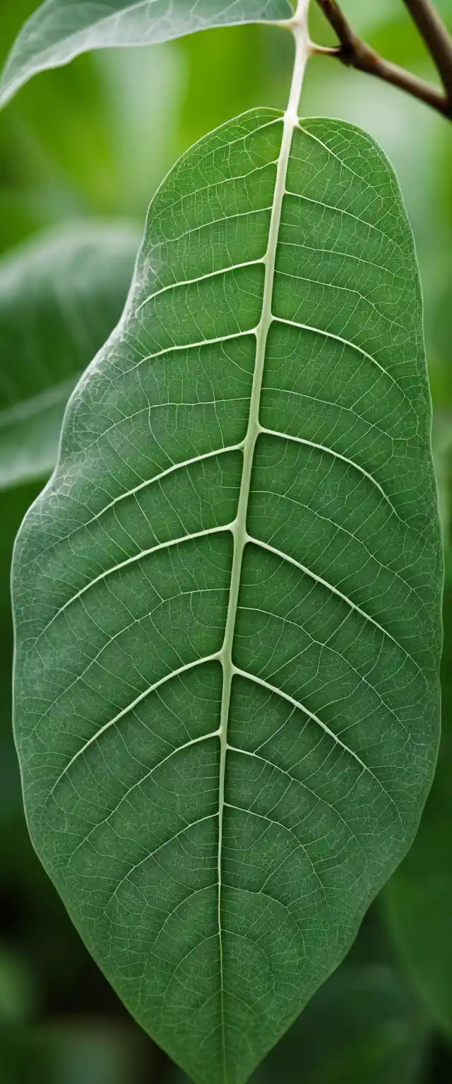 Vue macro d’une feuille verte aux délicats détails de squelette