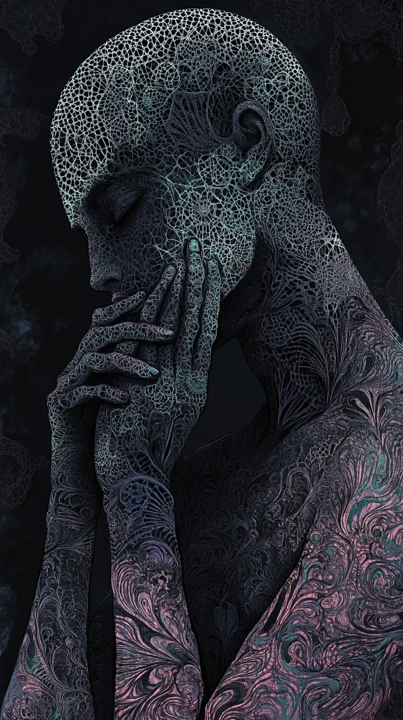 Arquitetura de fantasia sombria e surreal com toques de néon