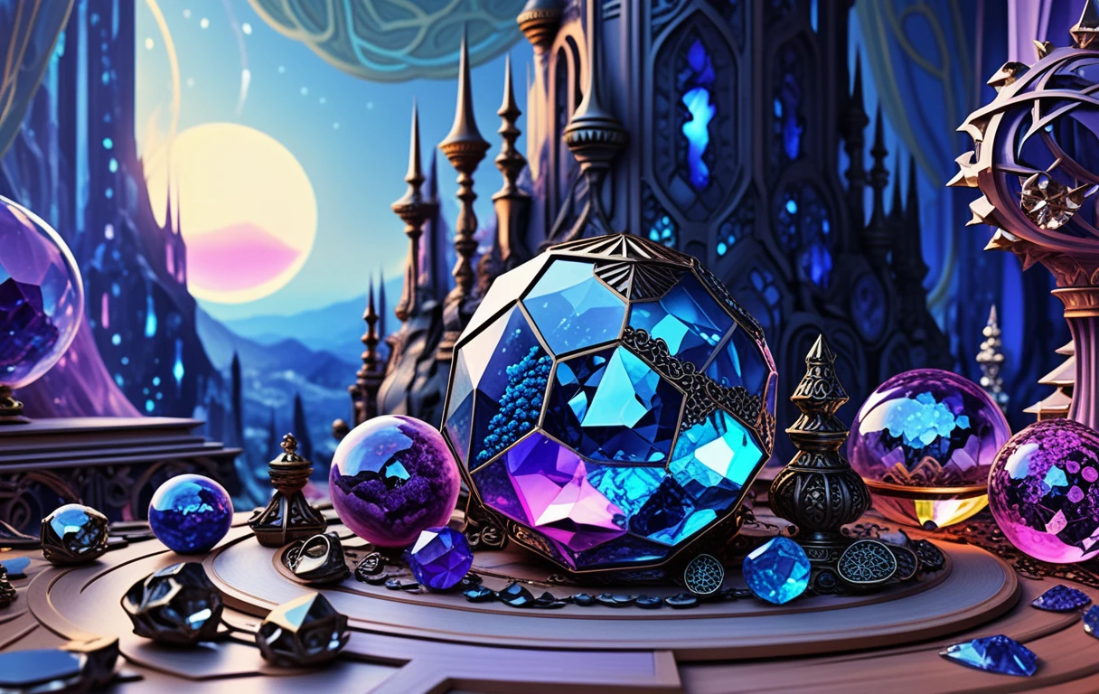 Opulent Crystal Jewelry Gallery With Sparkling Occult Decor