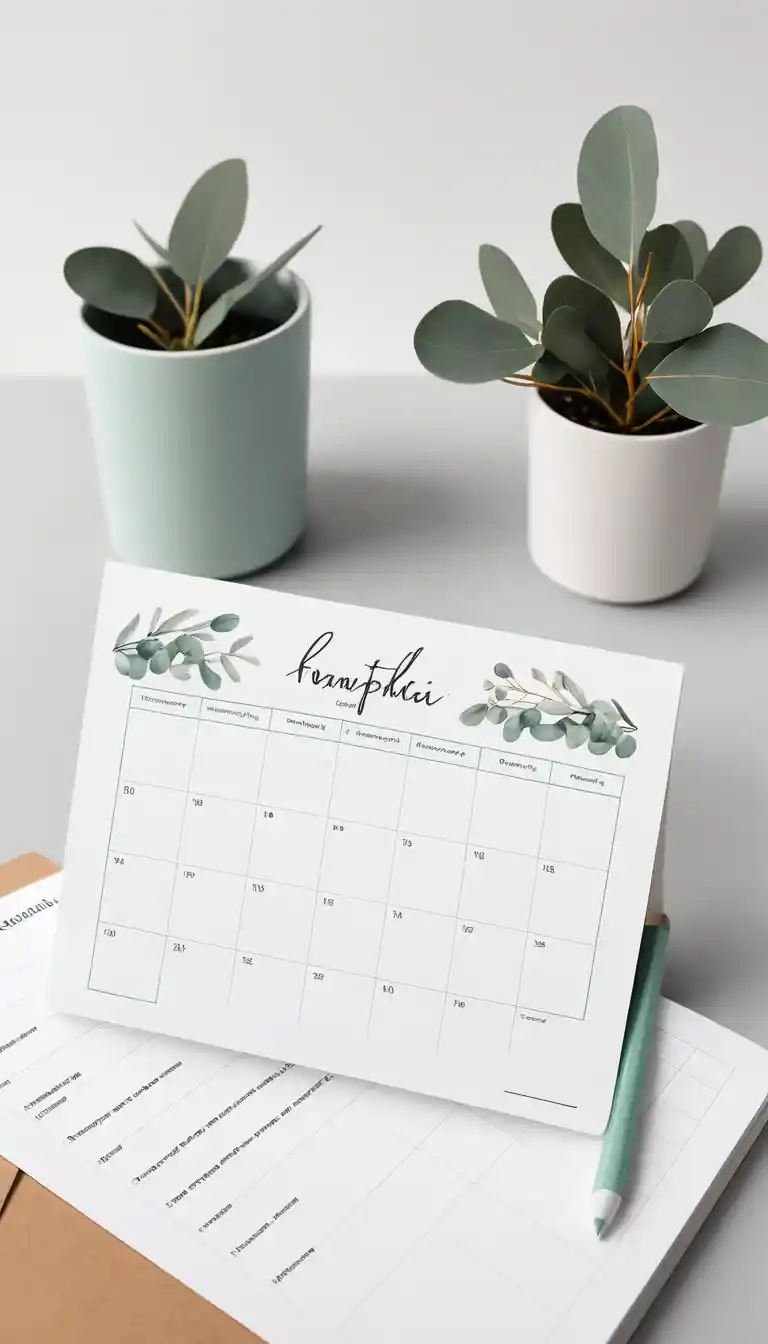 Planning minimaliste de nettoyage de chambre au format paysage