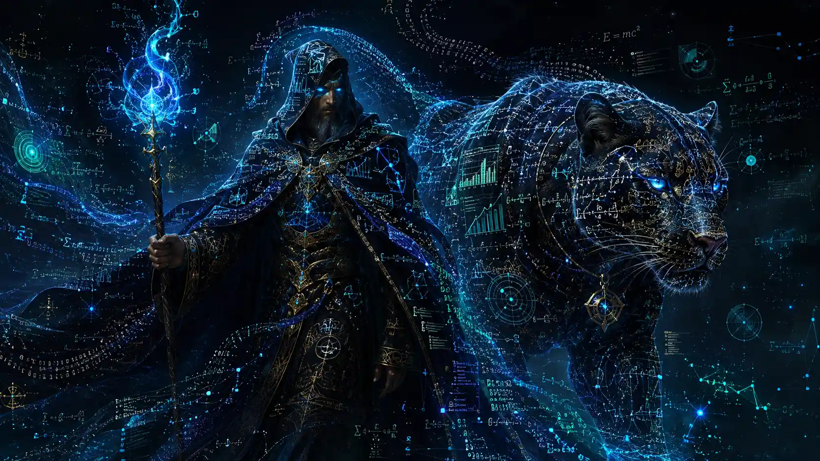 魔術師とデータパンサーの魔法のデジタルポートレート