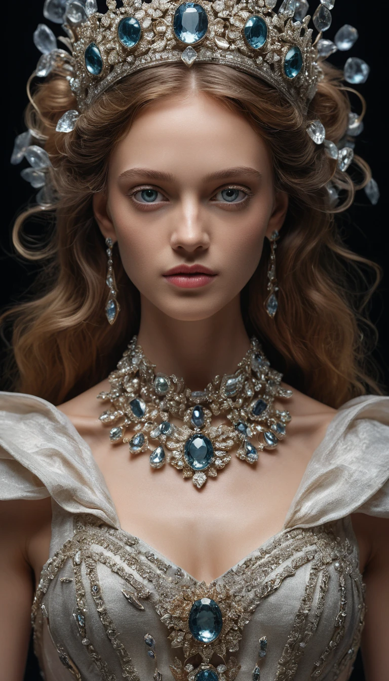 Elegant woman portrait in dramatic luminous 3D style