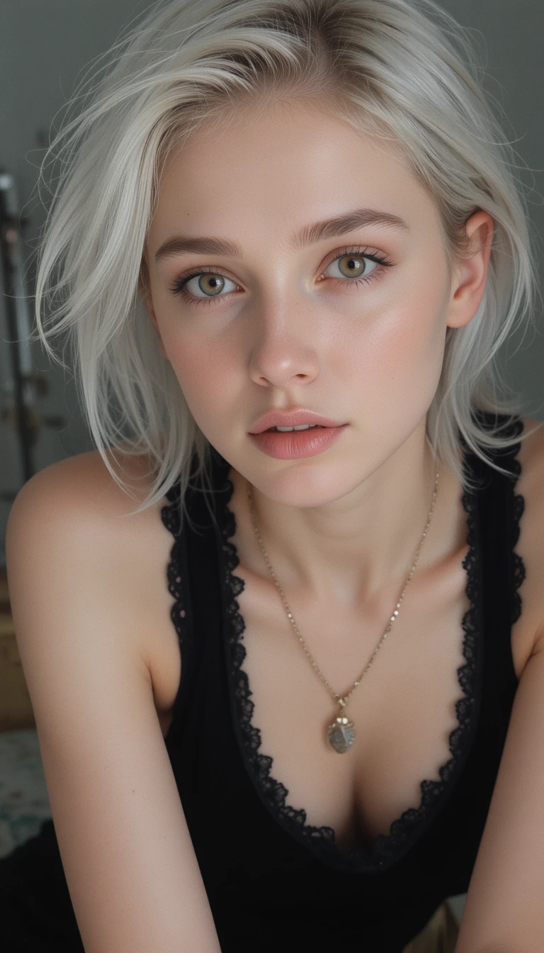 Ageless woman close up portrait with natural no makeup look