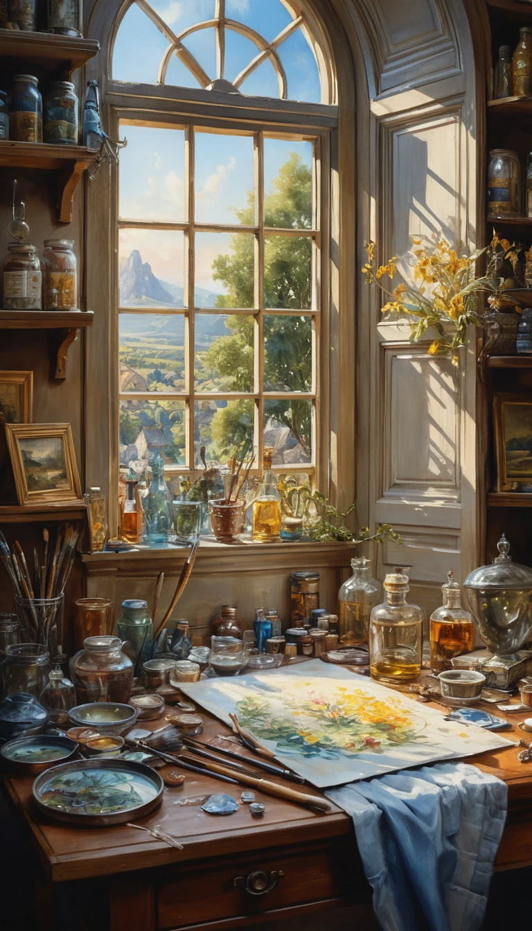 Fantasy painting with soft diffuse light and intricate detail