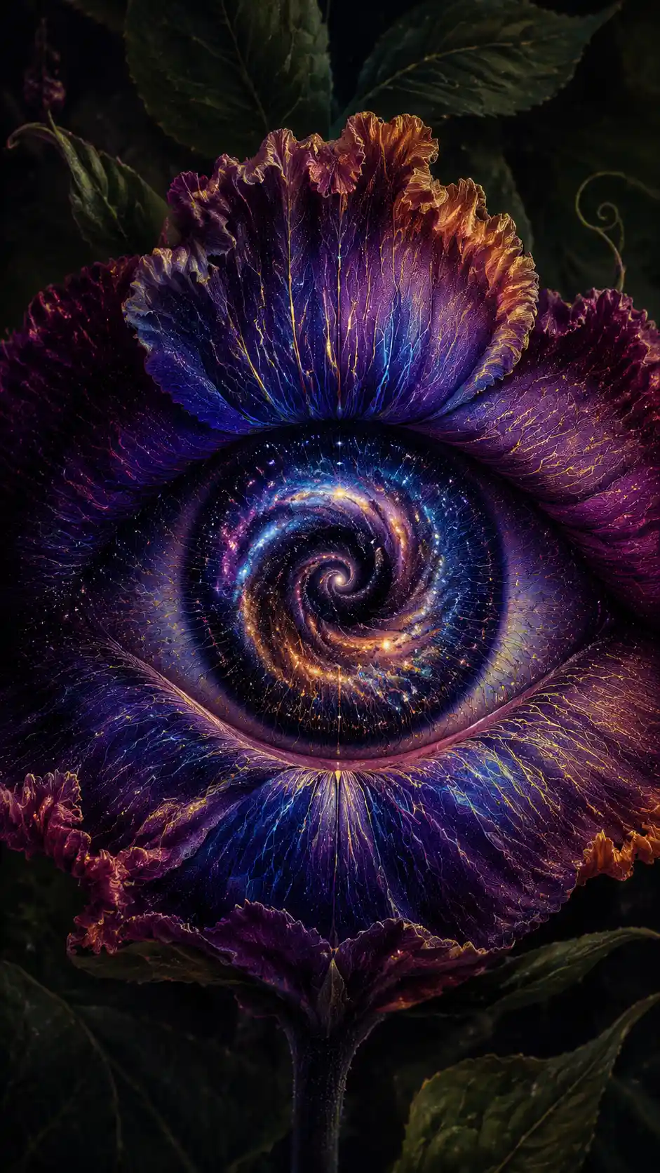 Énorme œil en forme de fleur révélant le noyau d’une galaxie spirale