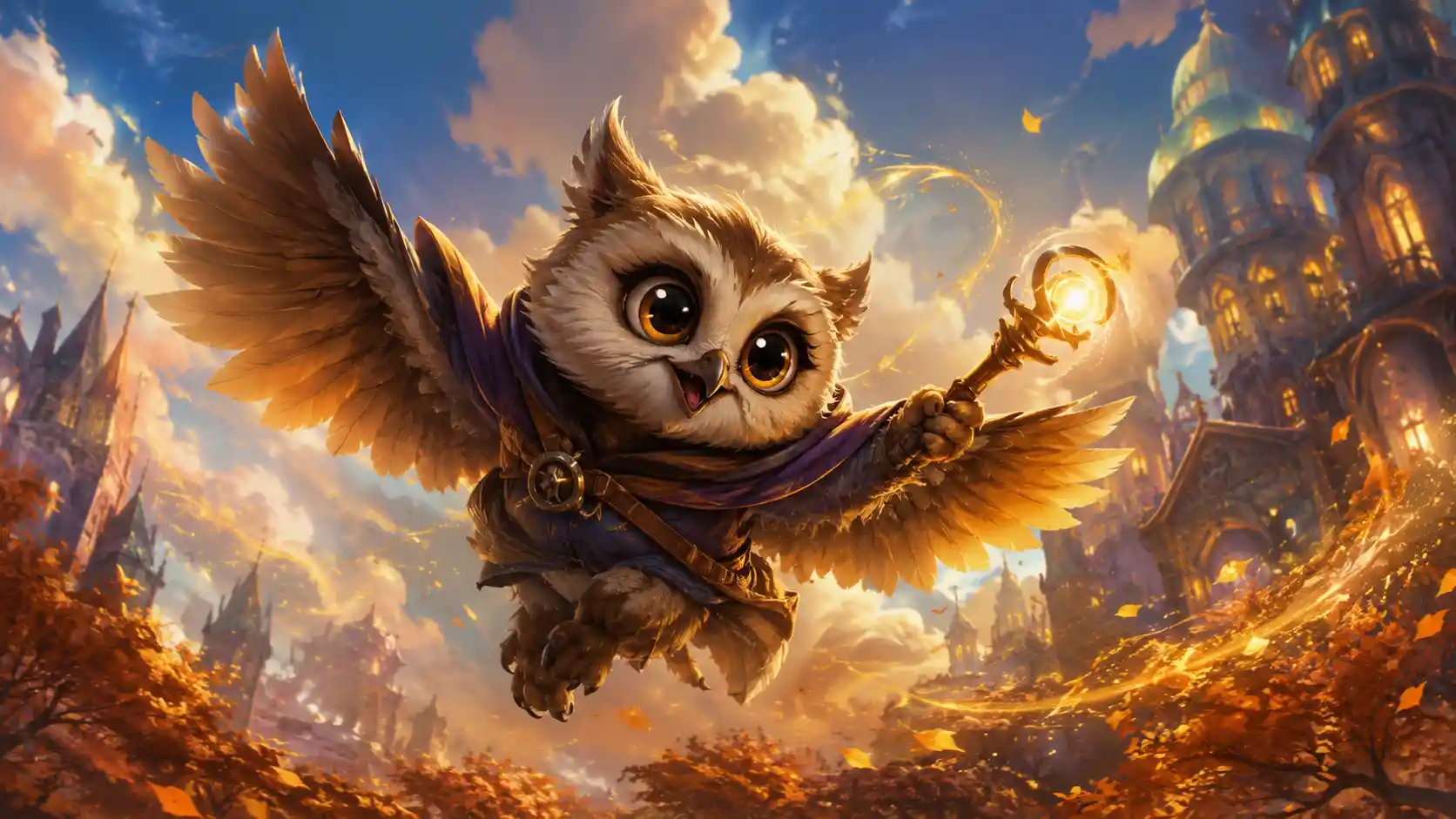 魅力的なファンタジーヒーローのダイナミックな魔法アクションシーン