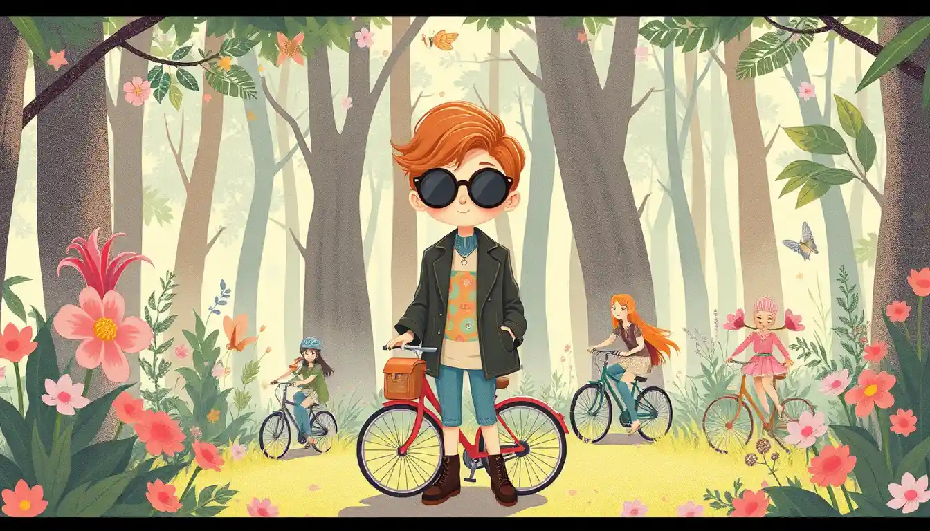 Illustration pastel féerique d’un personnage mignon dans la nature