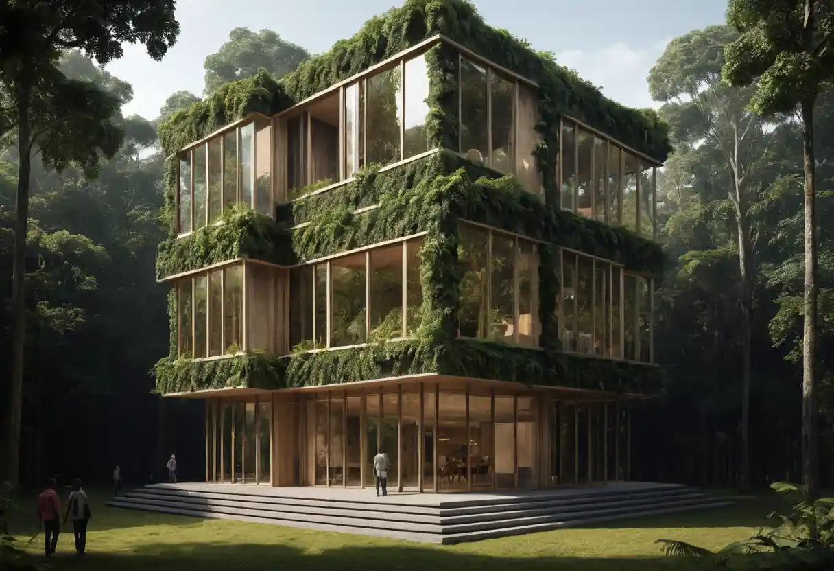Edificio di bioarchitettura futuristica ispirato alla geometria universale