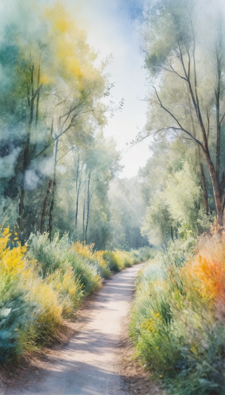 Gros plan joyeux en double exposition avec formes naturelles abstraites