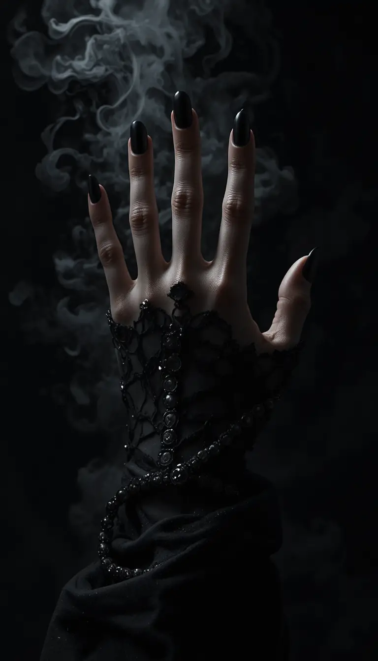 從陰影中伸出的女性手部戲劇性特寫
