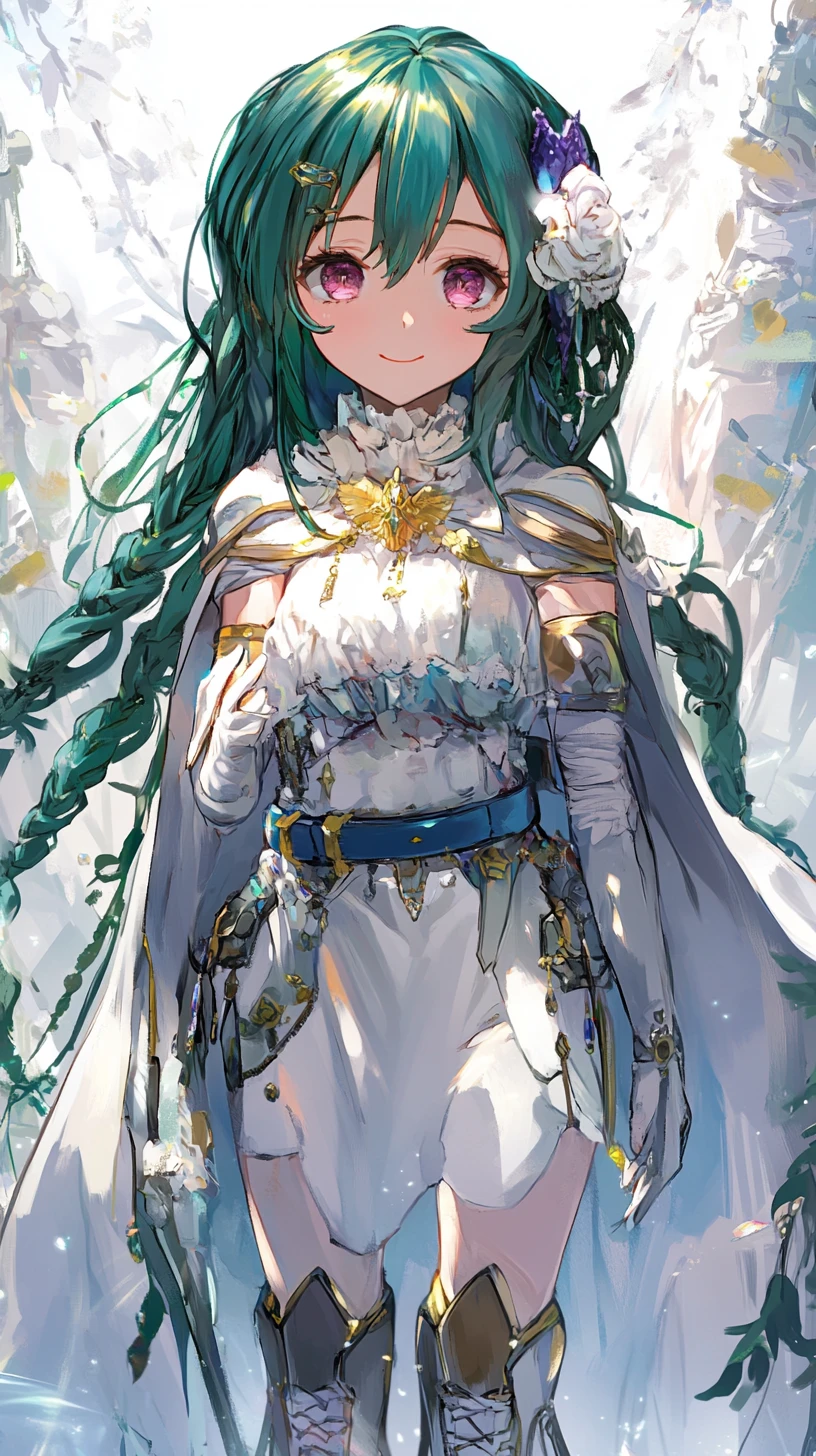 Golden haired anime girl in ornate armor with sword