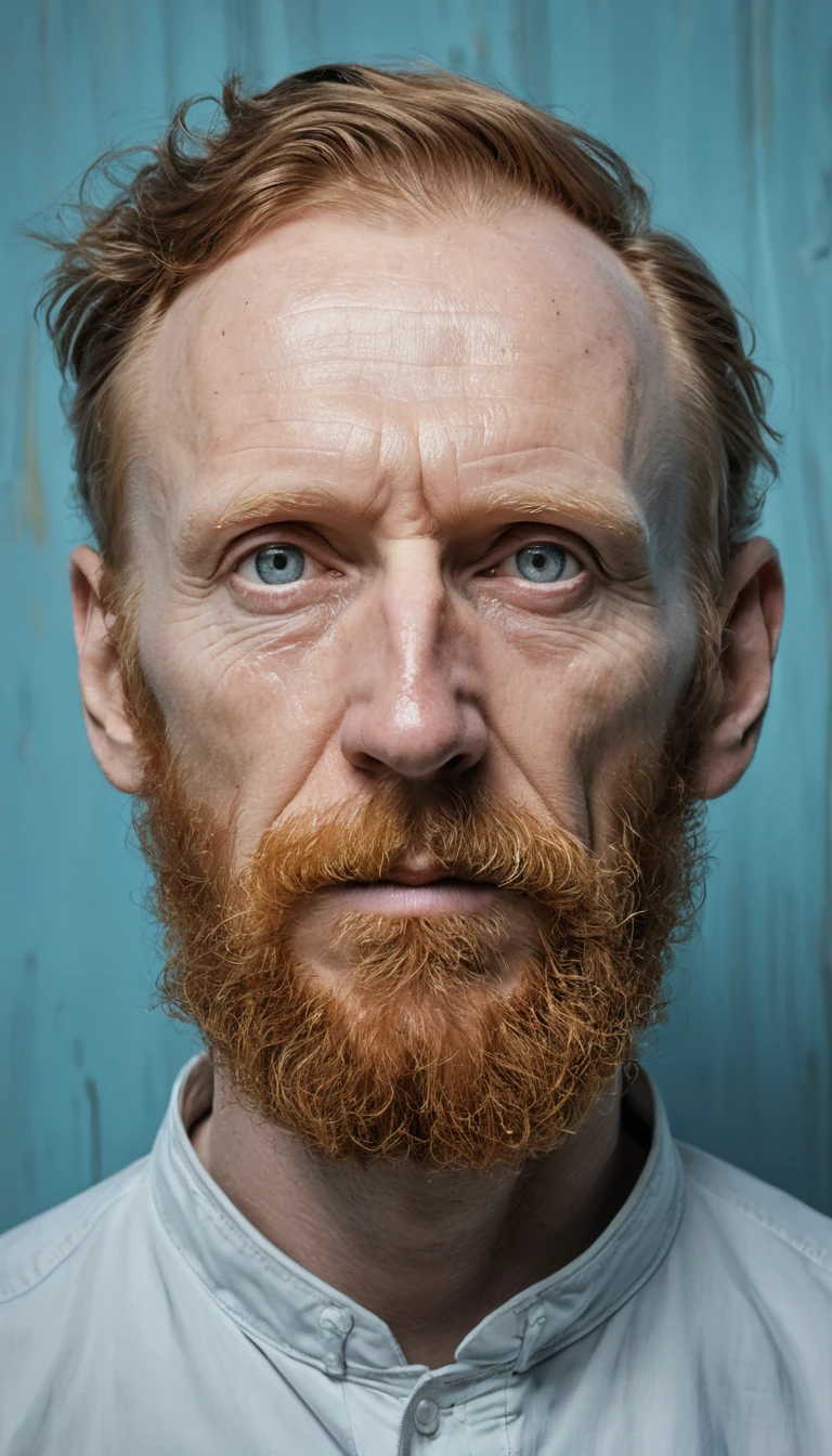 Retrato grotesco em close de um homem extremamente velho e calvo