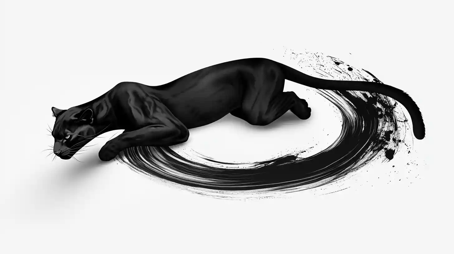 Schwarzer Panther als nahtlose Möbiusschleife