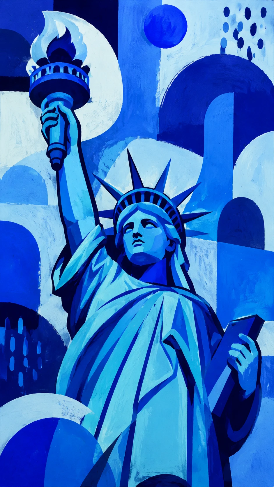 Abstract pop art view of the Statue of Liberty
