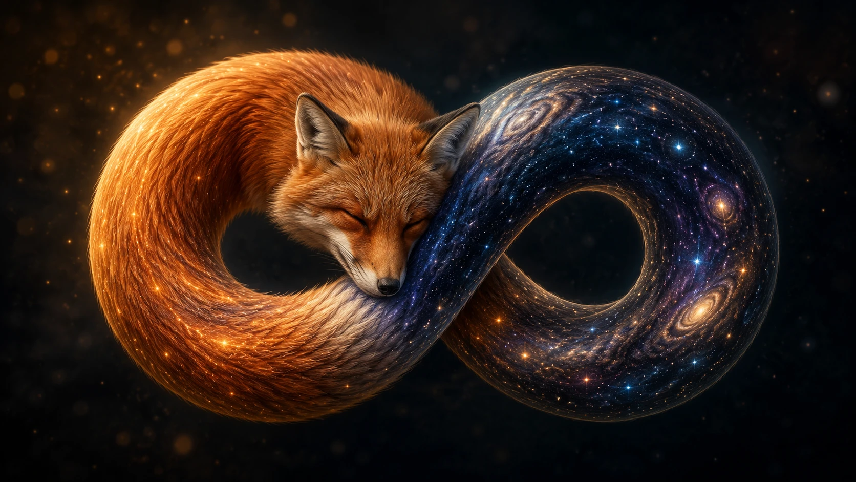 Fuchs, zu einer kosmischen Möbiusschleife im All verdreht