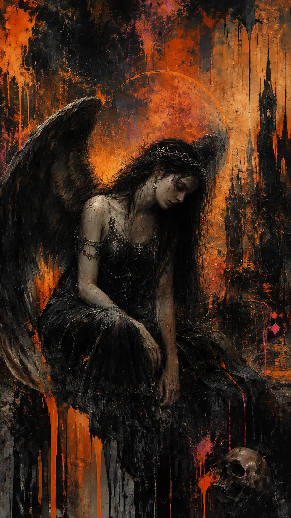 Bleeding ink dissolving into luminous abstract hazy textures