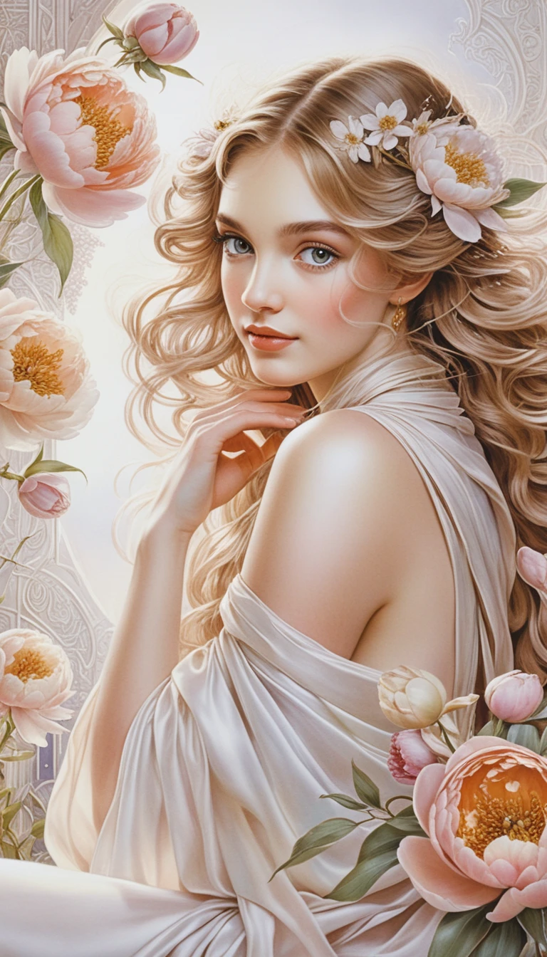 Vision florale romantique de pur bonheur en couleurs lumineuses