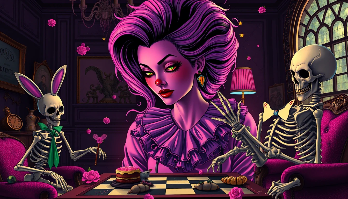 Mulher fantasmagórica surreal com cabelo em chamas e relógios derretendo
