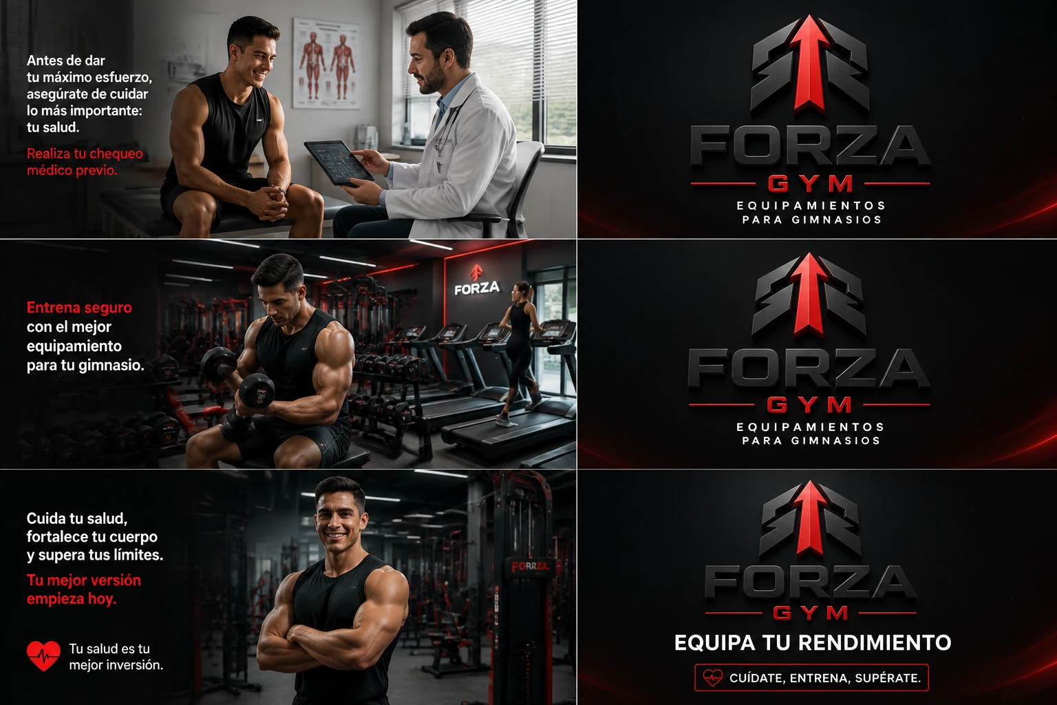 Revisión de salud para atletas con médico deportivo en clínica moderna