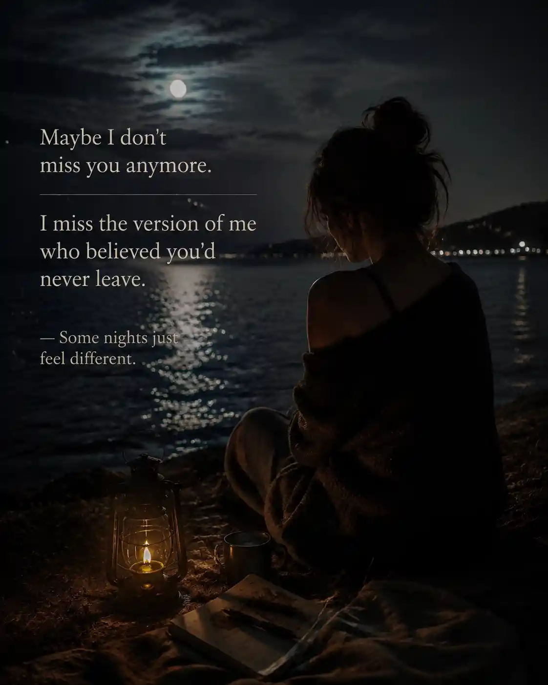 Minimal quote typography about love and losing yourself