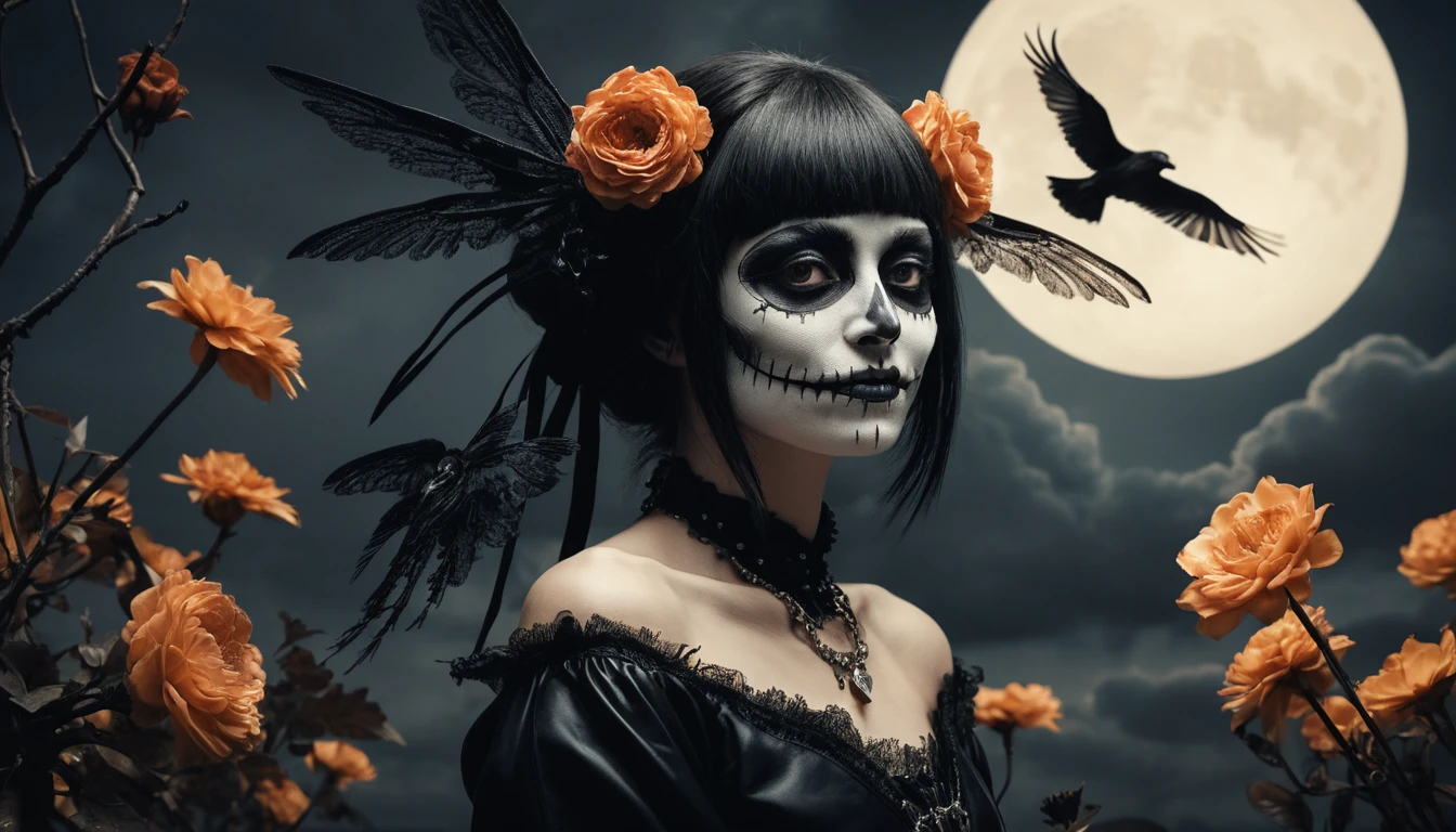 Punk-Valkyrie-Todesschwestern unter einer blutroten Finsternis