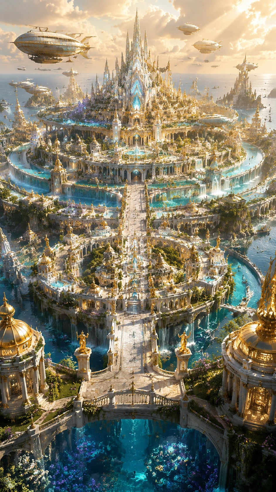 Atlantide Utopique : Cité de Palais de Marbre et Flèches de Cristal