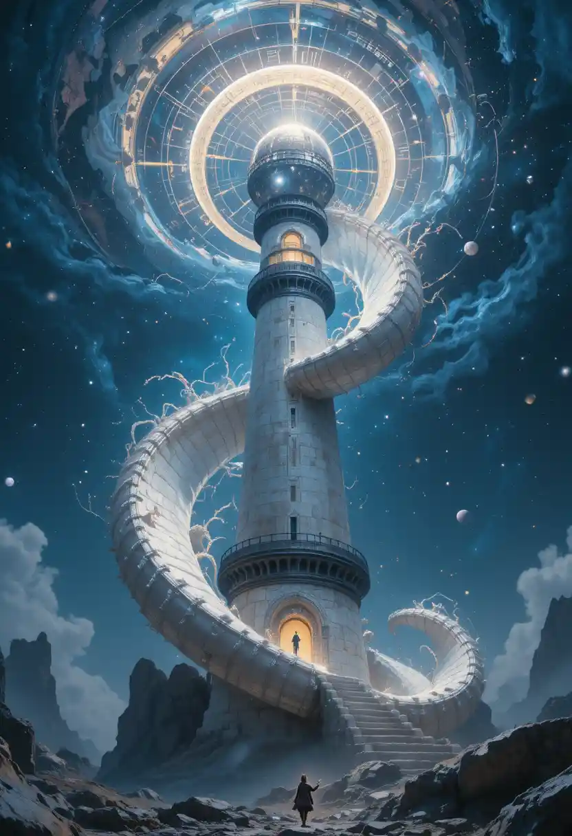 Cosmic lighthouse of bone and iron in deep space