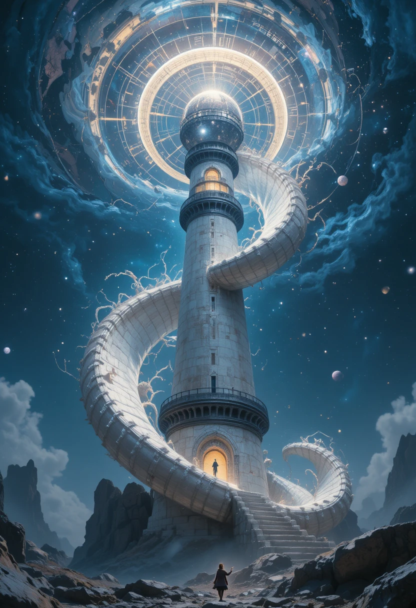 Cosmic lighthouse of bone and iron in deep space