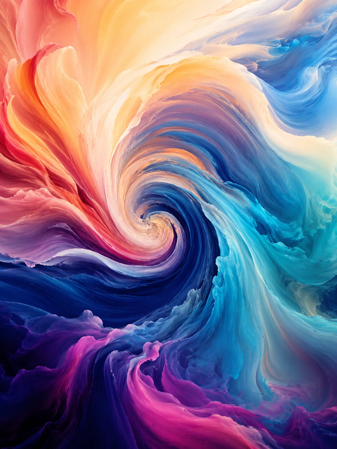 悅目色彩交織的平衡抽象漩渦