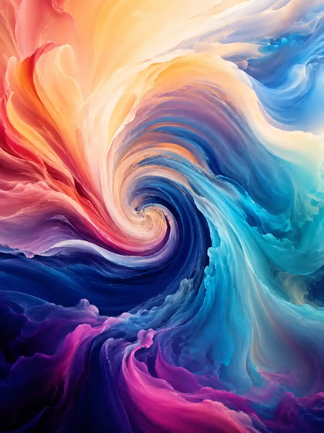 Redemoinho abstrato de cores agradáveis em composição equilibrada
