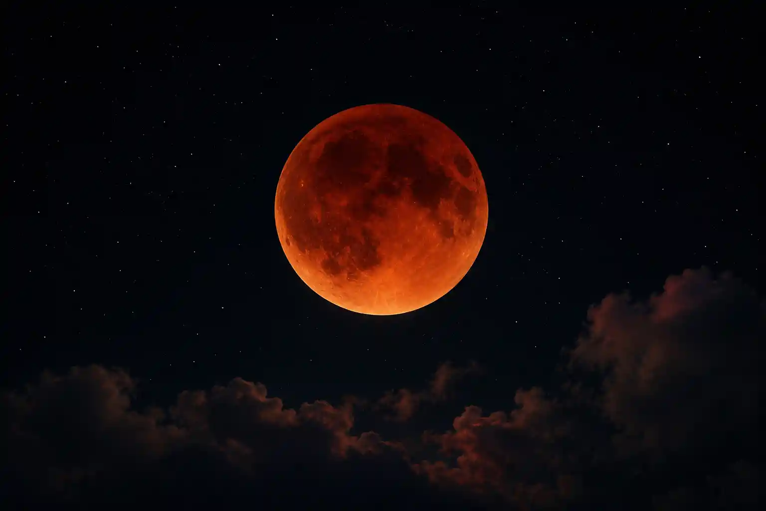 Totale Mondfinsternis taucht den Himmel in rotes Licht