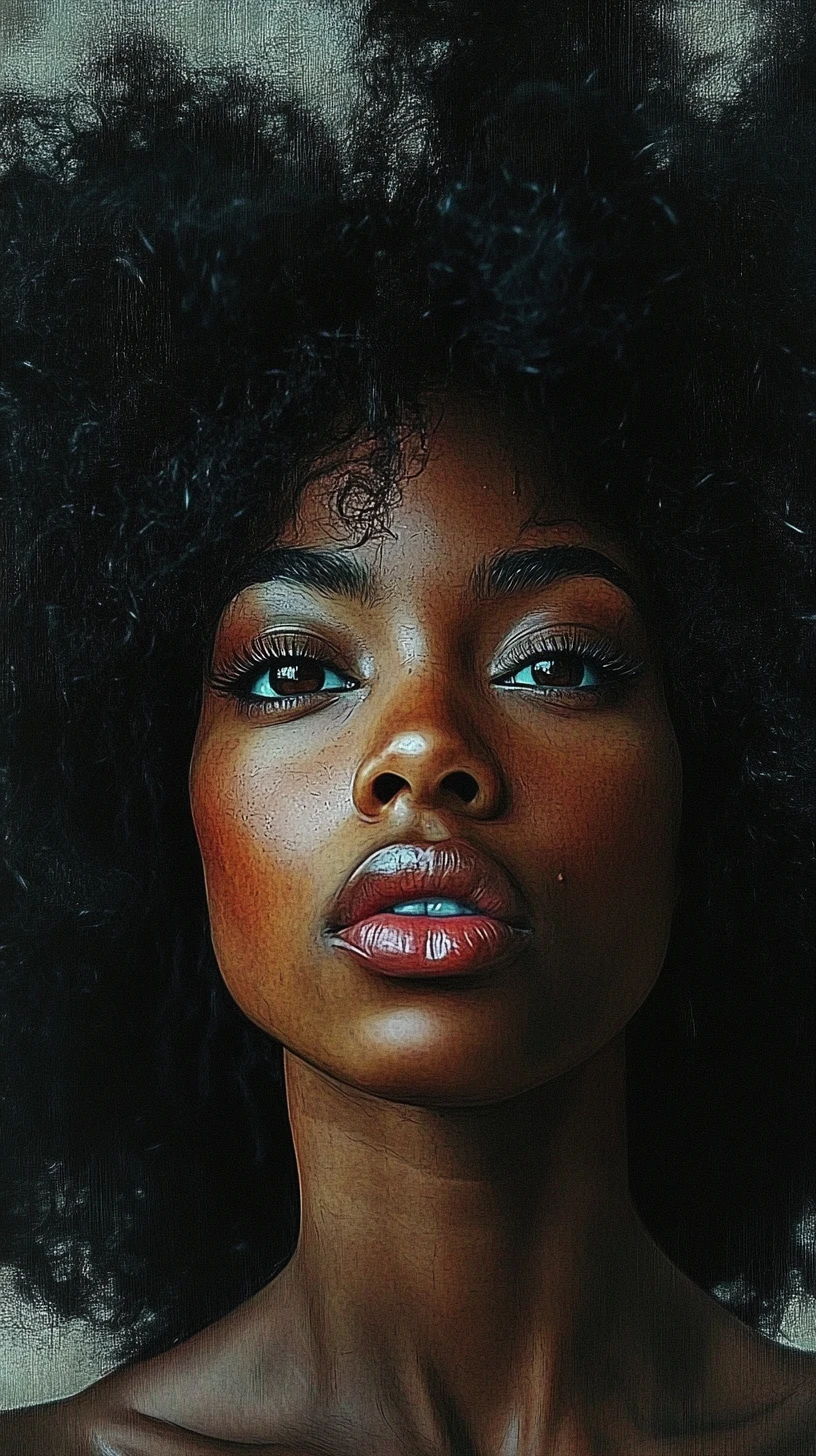 Mulher de pele morena confiante com cabelo afro natural