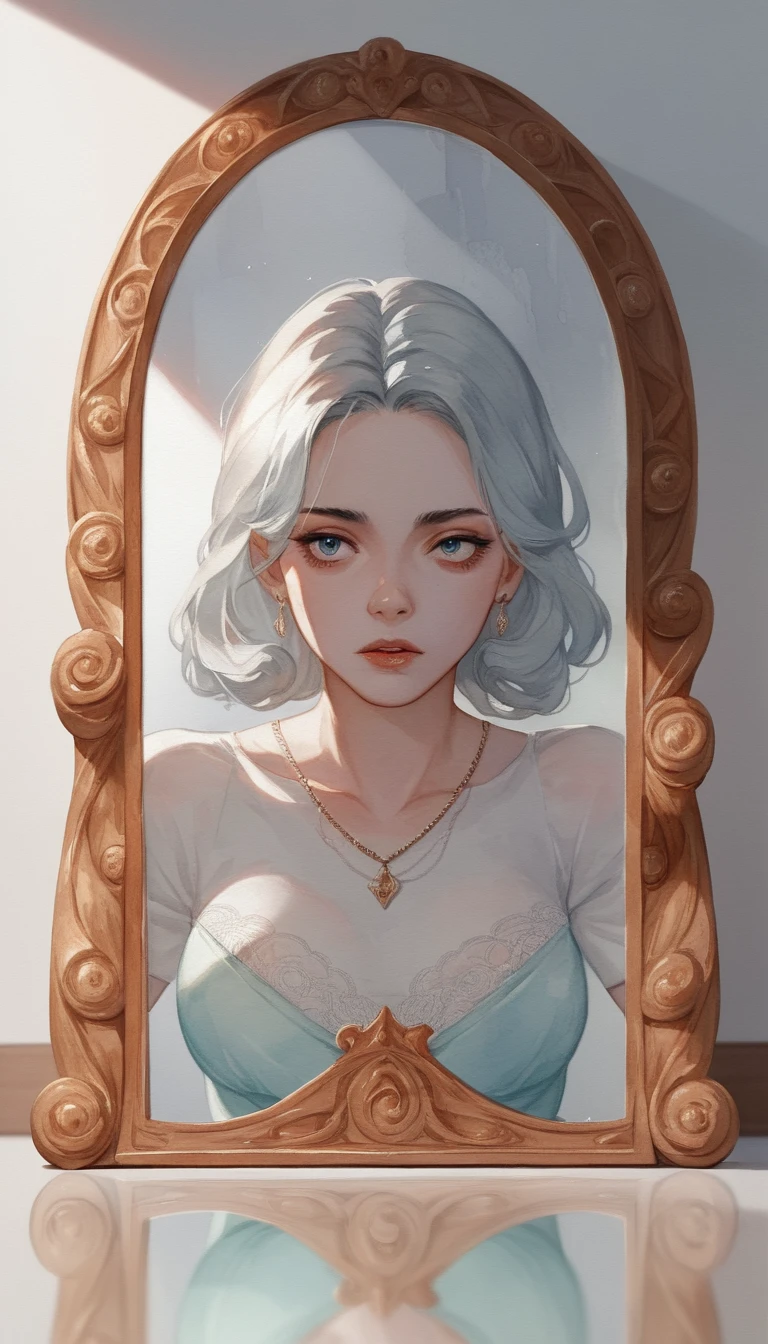 Primer plano de una chica hermosa en una escena de pesadilla surrealista