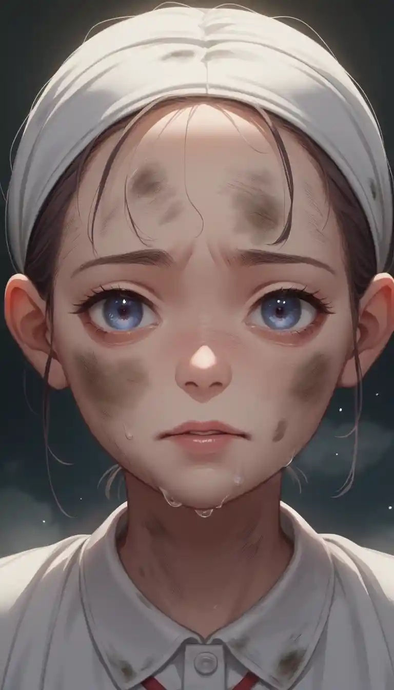 Garota de anime chorando com lágrimas pelo rosto