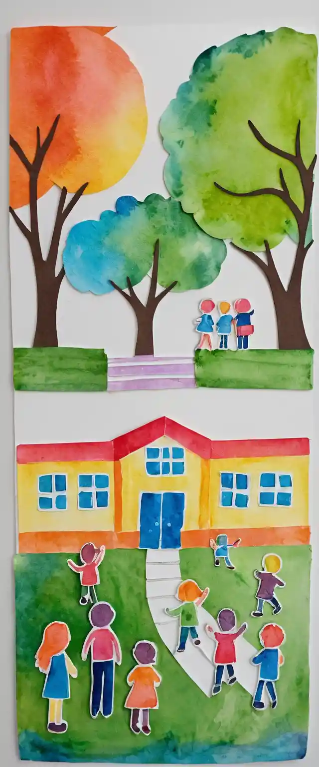 家長與年幼孩子的開學返校場景