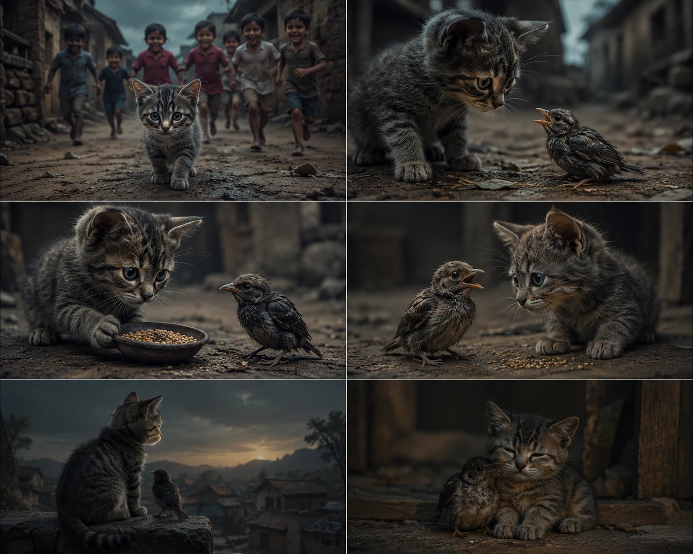 Chat de petit village dans de petites ruelles rustiques