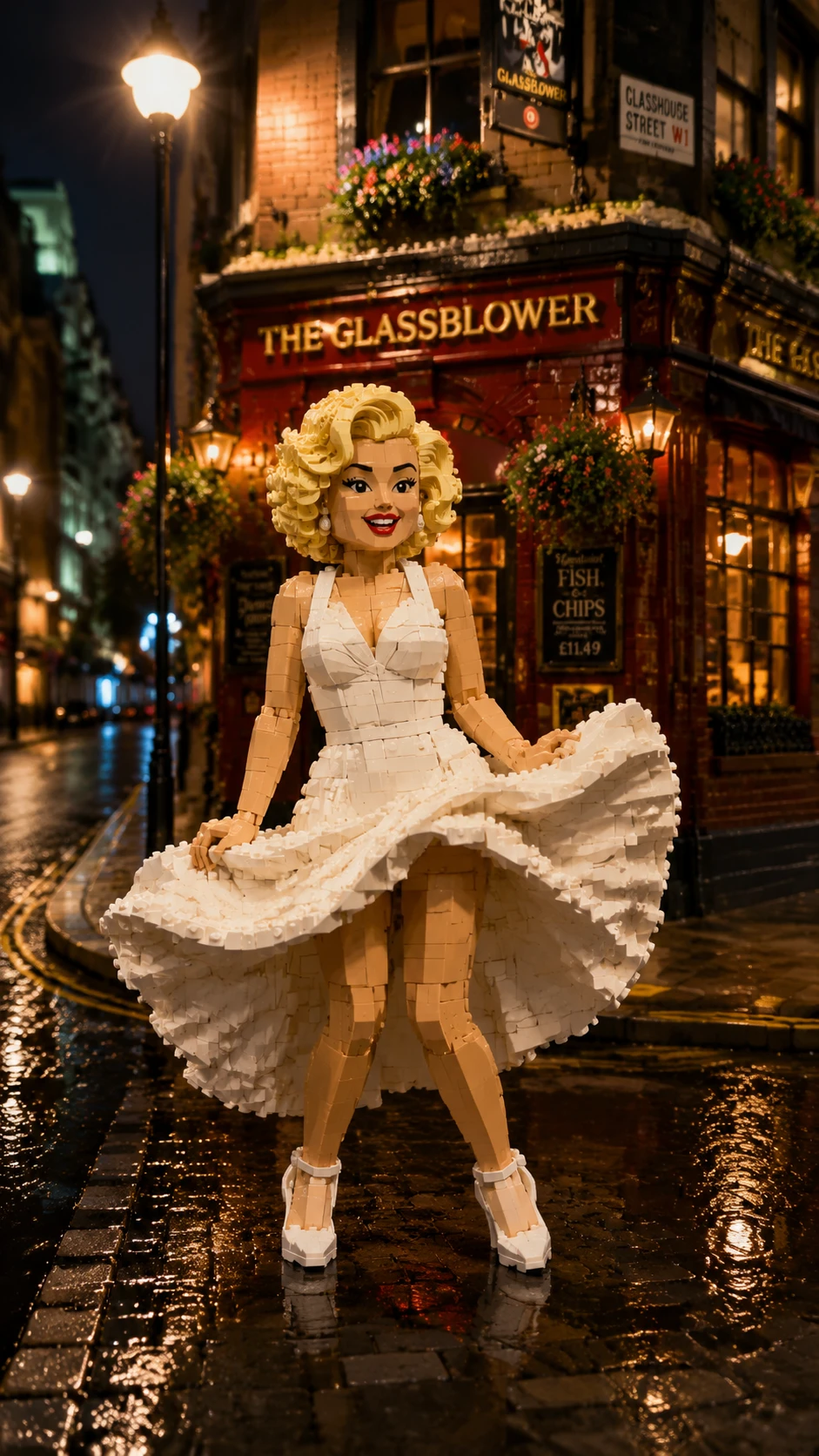 Mulher recriada em minúsculos blocos de Lego na primeira foto