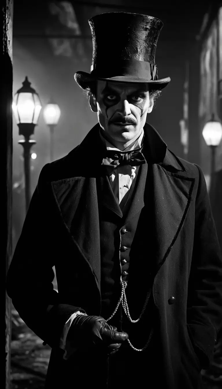 Dark ringmaster at a twisted post apocalyptic carnival gate