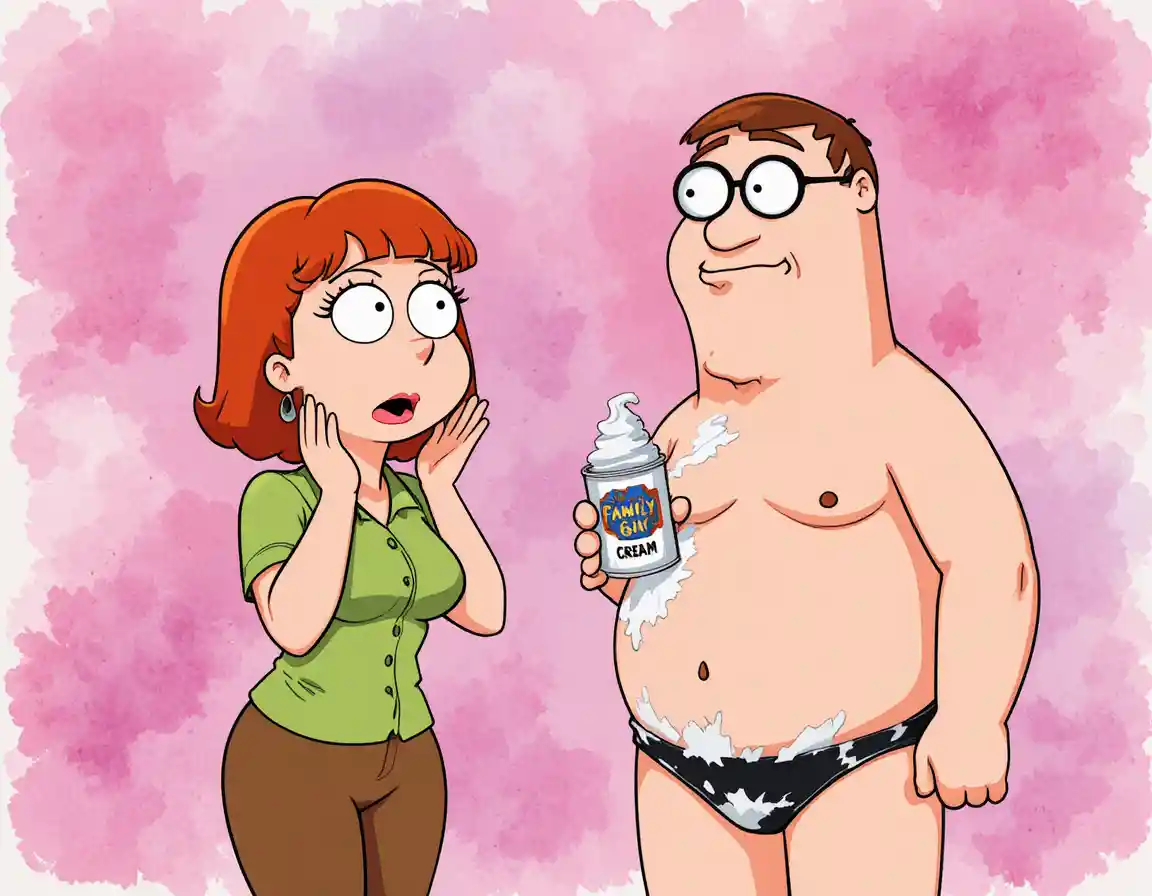 Casal de desenho animado em uma cena divertida com chantili