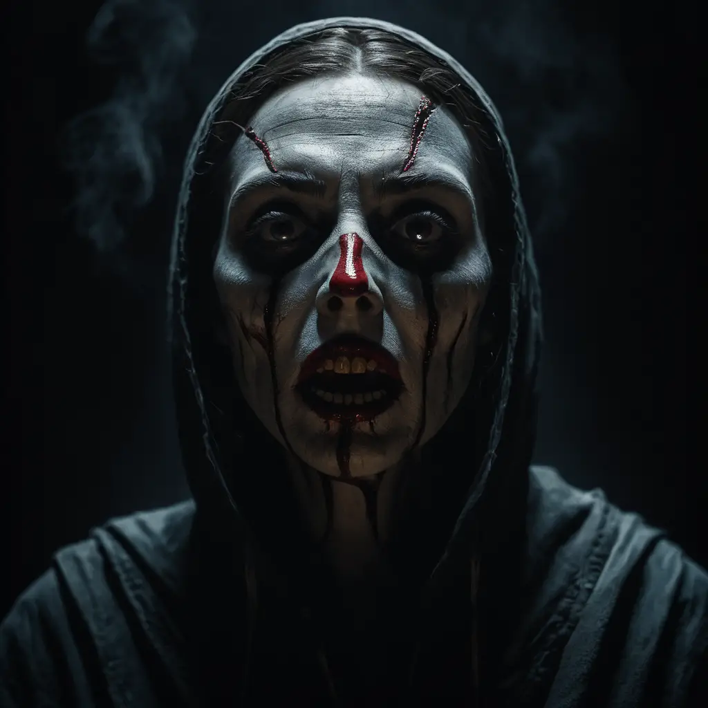 Makabre surreale Szene mit Horror und schwarzem, groteskem Humor
