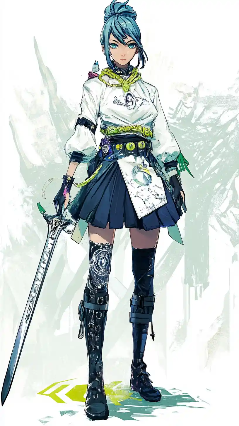 Crystal covered anime girl wielding a dark crystal sword
