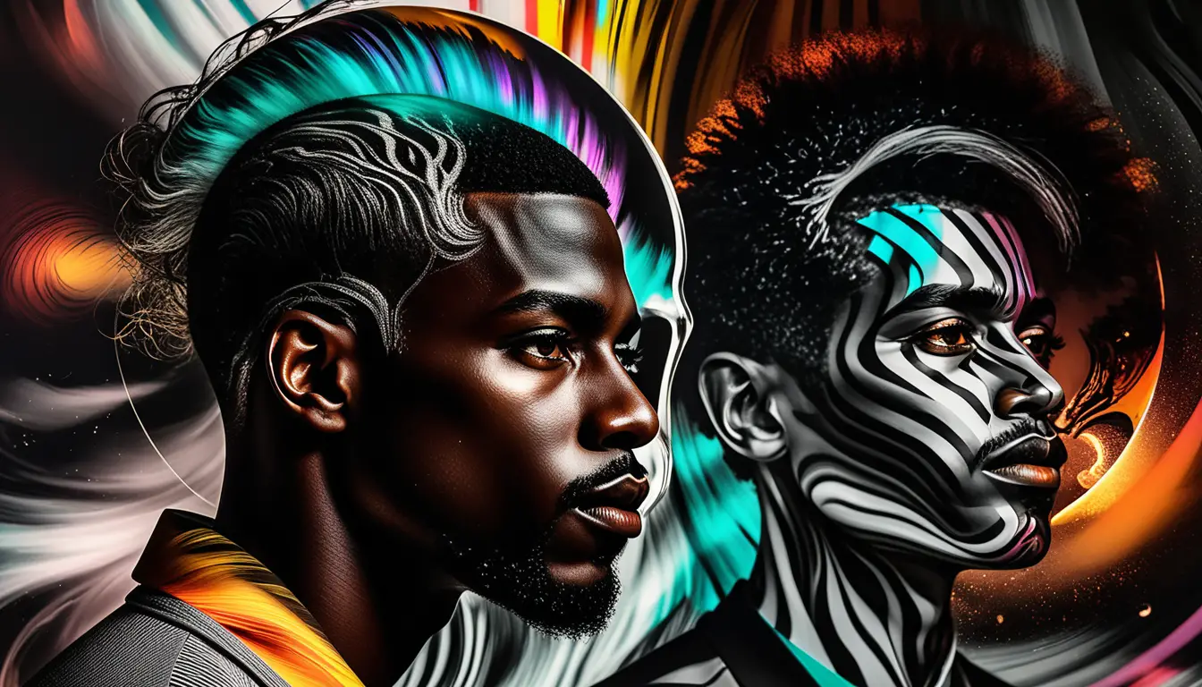Surreal portrait of a man with a glowing inner world
