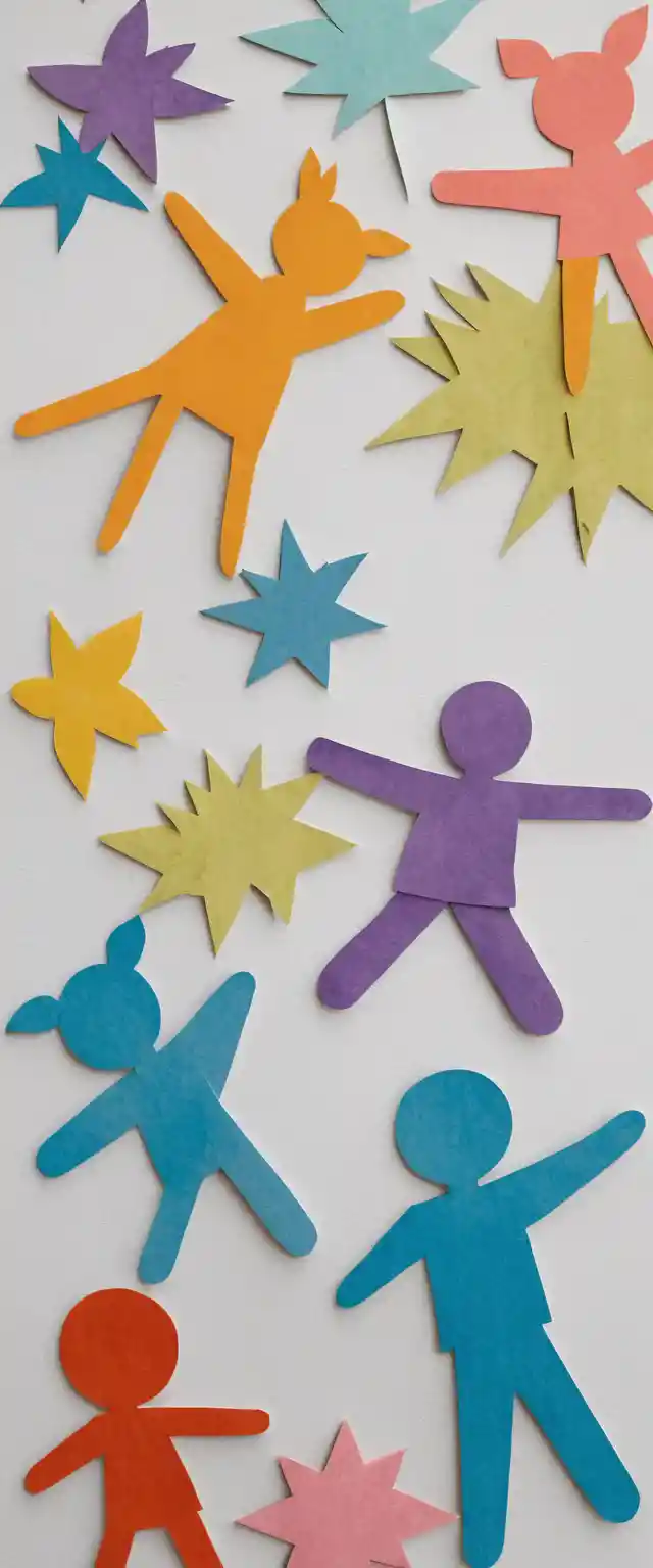 Eltern und Kinder als Aquarell-Papier­schnitt zum Schulanfang