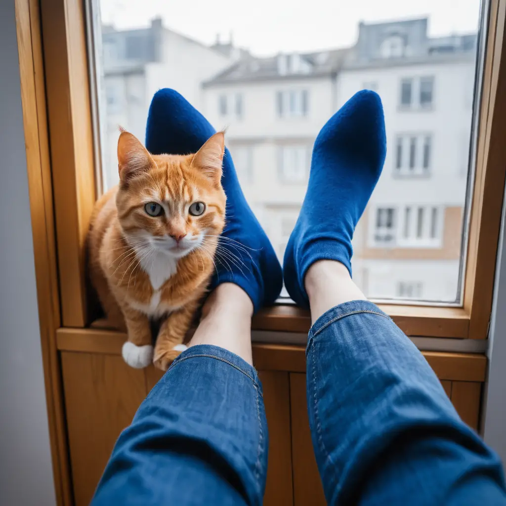 Ritratto di moda surreale di un alto gatto rosso