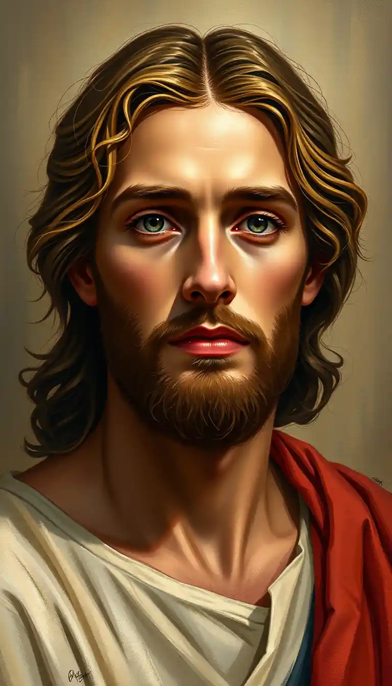 Serene young man with gentle features and clear eyes